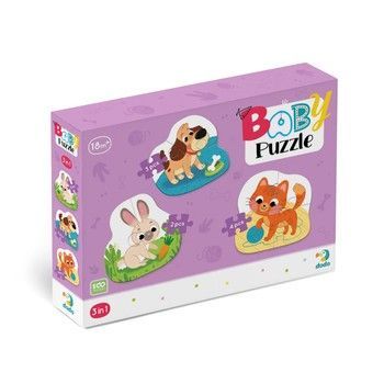 Детский Пазл 3 в 1 "Домашние животные" DoDo 300395, 9 эл фото