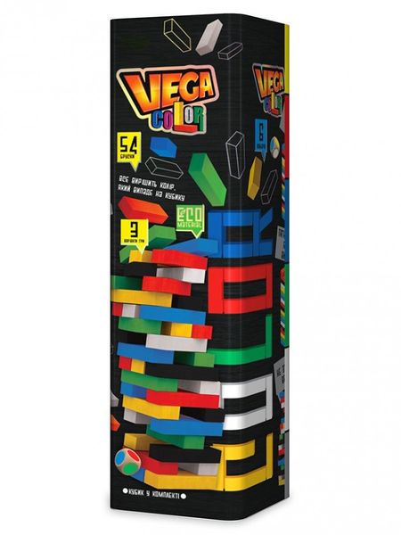 Настольная игра Дженга разноцветная VEGA COLOR Danko Toys GVC-01U фото