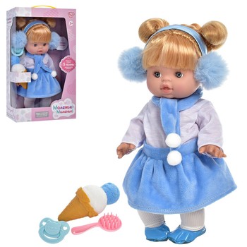 Детская Кукла M 4735 I UA, 32 см, музыкальная с аксессуарами (Синий) фото