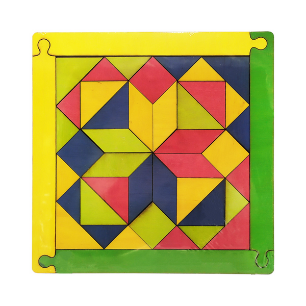 Детская мозаика "Геометрика" 172401 деревянная (Желтый-зеленый) фото