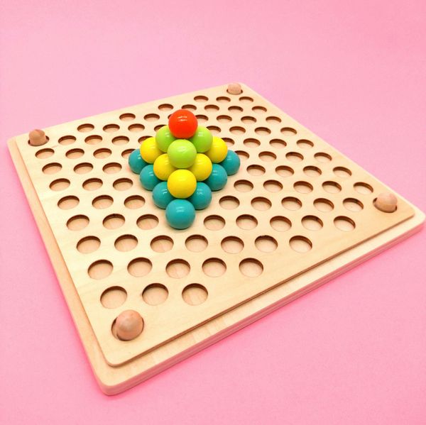 Многофункциональная деревянная игра мозаика сортер с шариками MD 2210 фото