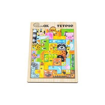 Развивающая деревянная игрушка "Тетрис Животные" Puz-22924 фото