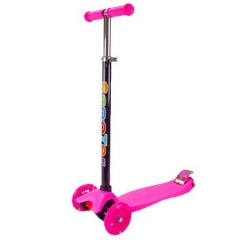Самокат дитячий 3-х колісний Scooter Maxi SC2401(Pink) колеса що світяться, рожевий фото