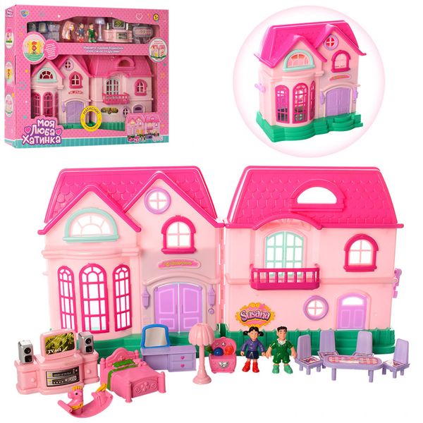 Дитячий ігровий будинок для ляльок 16526d з ляльками та меблями фото