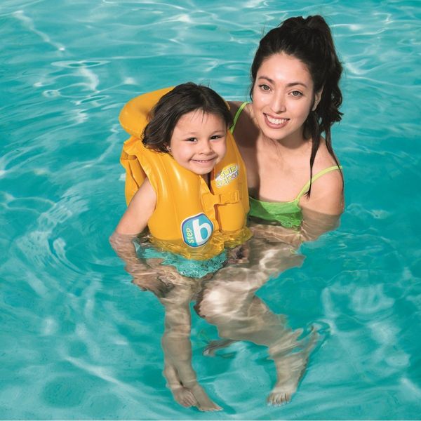 Дитячий надувний жилет для плавання від 3 років Bestway 32034 фото