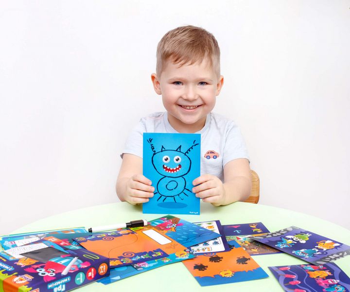 Развивающая игра для малышей «Пиши и стирай. Монстрики» VT5010-18 с маркером фото