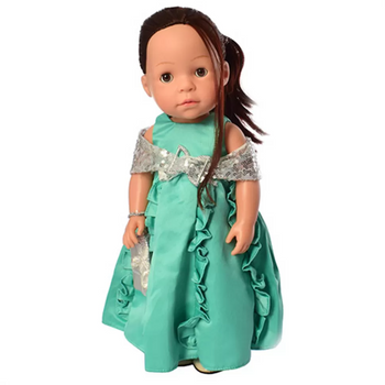 Інтерактивна лялька в сукні M 5414-15-2 з вивченням країн та чисел (бірюза) фото
