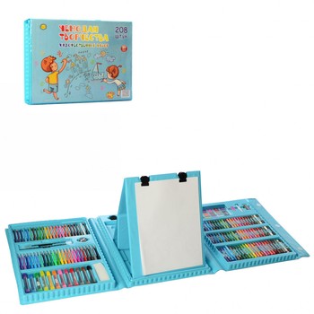 Дитячий творчий набір MK 4533 фломастери, олівці, фарби 41х30х6 см (Синій) фото