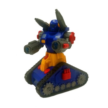 Іграшковий робот-трансформатор ZR152 16*11*18,5 см (синьо-жовтий) фото