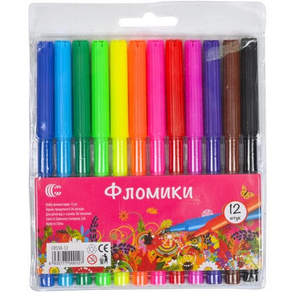 Детские фломастеры для рисования "Фломики" "C" 858-12, 12 цветов фото