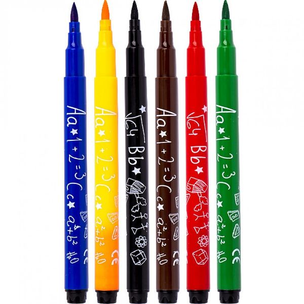 Набір фетрових ручок 6 кольорів "кольори" 1818-6 фото