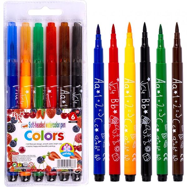 Набір фетрових ручок 6 кольорів "кольори" 1818-6 фото