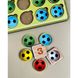 Дерев'яний пазл-сортер "Футбольні м'ячики" Ubumblebees (ПСФ107) PSF107 колір та рахунок фото 2 з 4