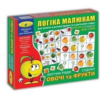 Детская развивающая игра "Логические ряды. Овощи и фрукты. Судоку" 82739 от 3х лет фото