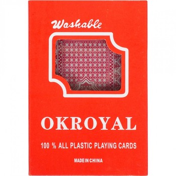 Карти гральні пластикові "OKROYAL" 95306, 54 карти (Червоний) фото
