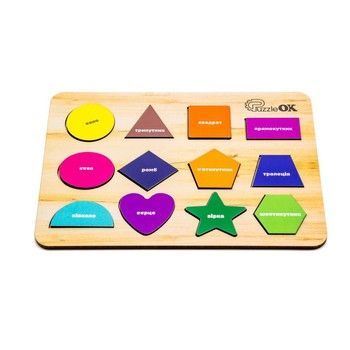 Развивающая деревянная игрушка "Фигуры" Арт-11231, 12 элементов фото