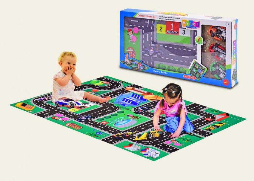 Детский игровой коврик с картинкой улицы Rally 528-7A (1498538), 3 машинки в комплекте фото