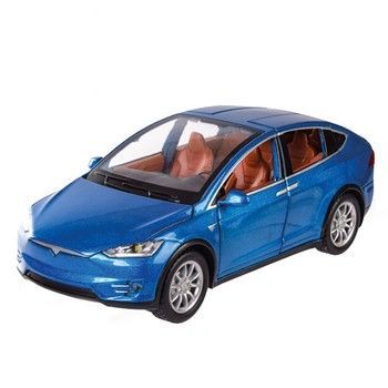 Машинка инерционная "Tesla Model X" Автопром 7574A, 1:22 (Синий) фото