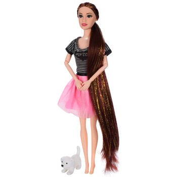 Детская кукла шарнирная BLM66B с длинными волосами (С собачкой) фото