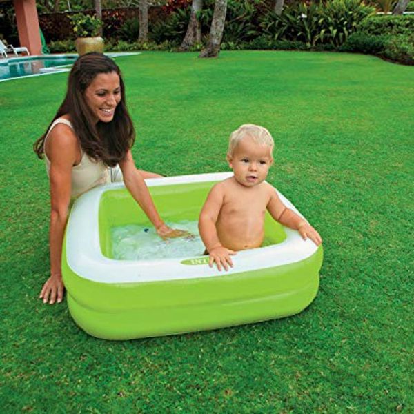 Дитячий надувний басейн для малюків 85 см Intex 57100 (Зелений) фото