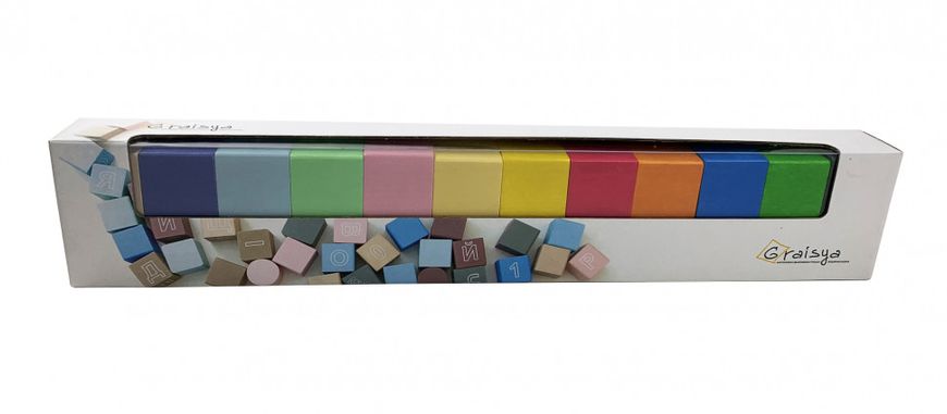 Розвиваючі кубики кольорові 11221 дерев'яні фото