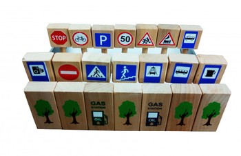 Детские игровые дорожные знаки 11021 деревянные фото
