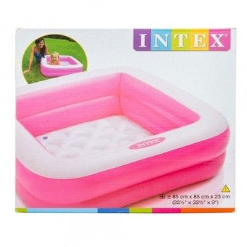 Детский бассейн для малышей квадратный розовый Intex 57100 фото