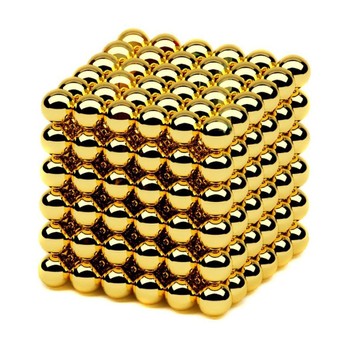 Магнитный неокуб MAG-004 головоломка металлическая (Золотой) фото