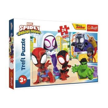 Детские пазлы МАХІ&nbsp;Marvel "Спайдермен и его друзья"&nbsp;Trefl 14348&nbsp;24 элемента фото
