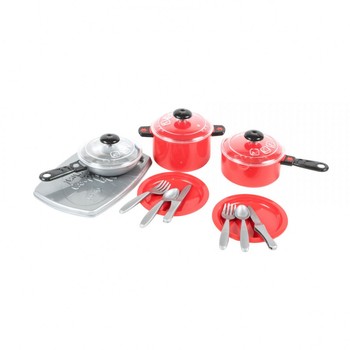 Детский игровой набор посуды 348OR пластиковый (Красный) фото