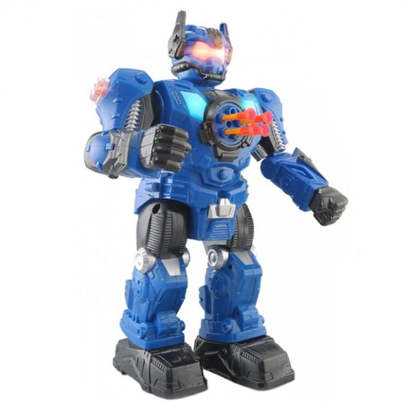 Іграшковий робот на радіоуправлінні 27110, ходить, їздить, стріляє, 33 см (Синій) фото