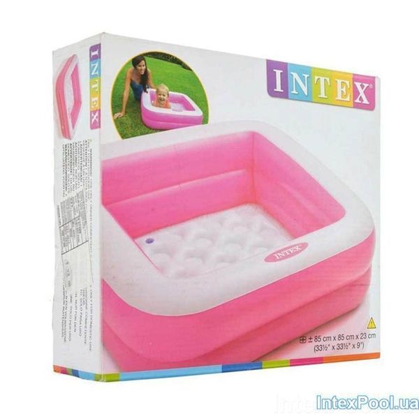 Дитячий басейн для малюків квадратний рожевий Intex 57100 фото