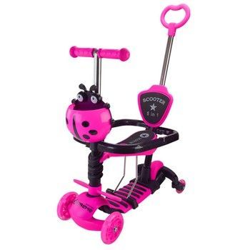 Самокат дитячий 3-х колісний Scooter Children's SC2501(Pink) 3в1 колеса що світяться, рожевий фото