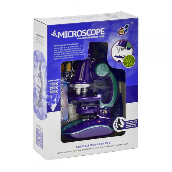 Микроскоп игрушечный С 2127 с аксессуарами (Фиолетовый) фото