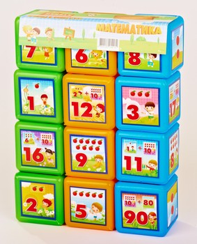 Детские развивающие кубики Математика 09052, 12 шт. в наборе фото