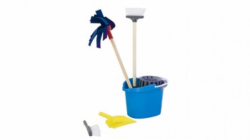 Детский игровой набор для уборки "Чистюля" 416OR ведро с отжимом (Синий) фото