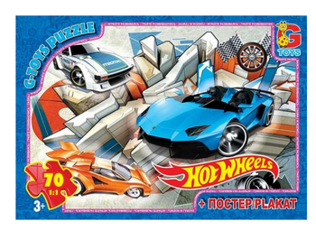 Пазлы детские "Hot Wheels" FW772, 70 элементов фото