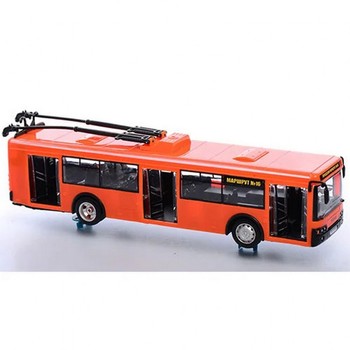 Модель троллейбуса 9690AB инерционный (Оранжевый) фото