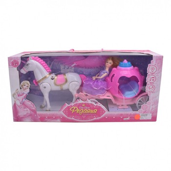 Игрушечная карета с лошадью и куклой 686-770/1 музыкальная (Pink) фото