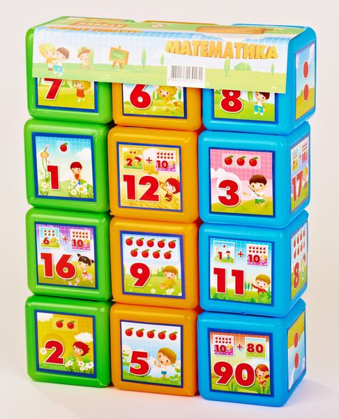Дитячі розвиваючі кубики Математика 09052, 12 шт. в наборі фото