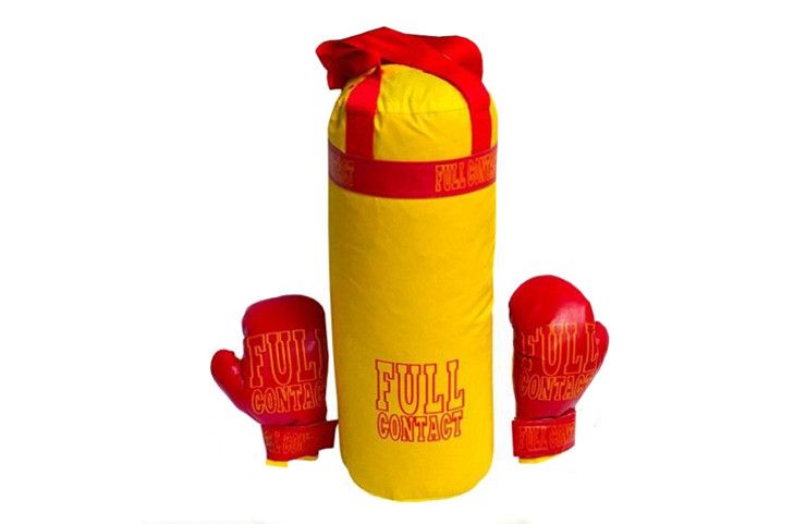 Детский боксерский набор с перчатками 0004DT БОЛ "Full" Желтый фото