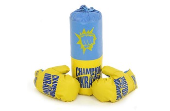 Детский боксерский набор Украина 0005DT БОЛ с перчатками фото