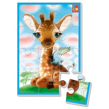 Мягкие пазлы "Жирафчик", Vladi Toys фото