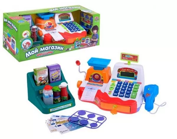 Детский игровой набор Кассовый аппарат 7256 выдает чек фото