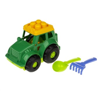 Песочный набор Трактор "Кузнечик" №1 Colorplast 0206 (Зеленый) фото