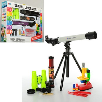 Ігровий набір з телескопом і мікроскопом 7004A в комплекті з біноклем фото