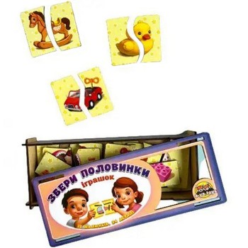 Настільна розвиваюча гра-пазл "Іграшки" Ubumblebees (ПСФ070) PSF070, 12 картинок-половинок фото