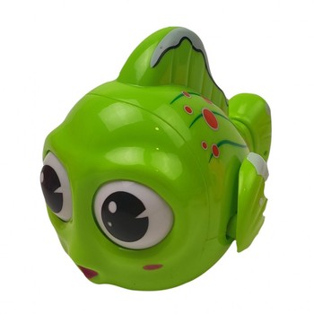 Детская игрушка для ванной Рыбка 6672-1, инерционная, 11 см (Зеленый) фото