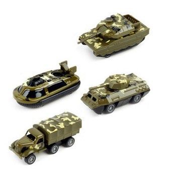 Набор военных машинок 1:64 3313-44 металл-пластик, 4 шт Зеленый фото