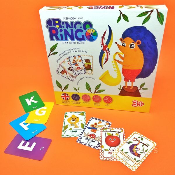 Настільна гра лото Bingo Ringo (Вчимо англійську), укр / англ, Danko Toys фото